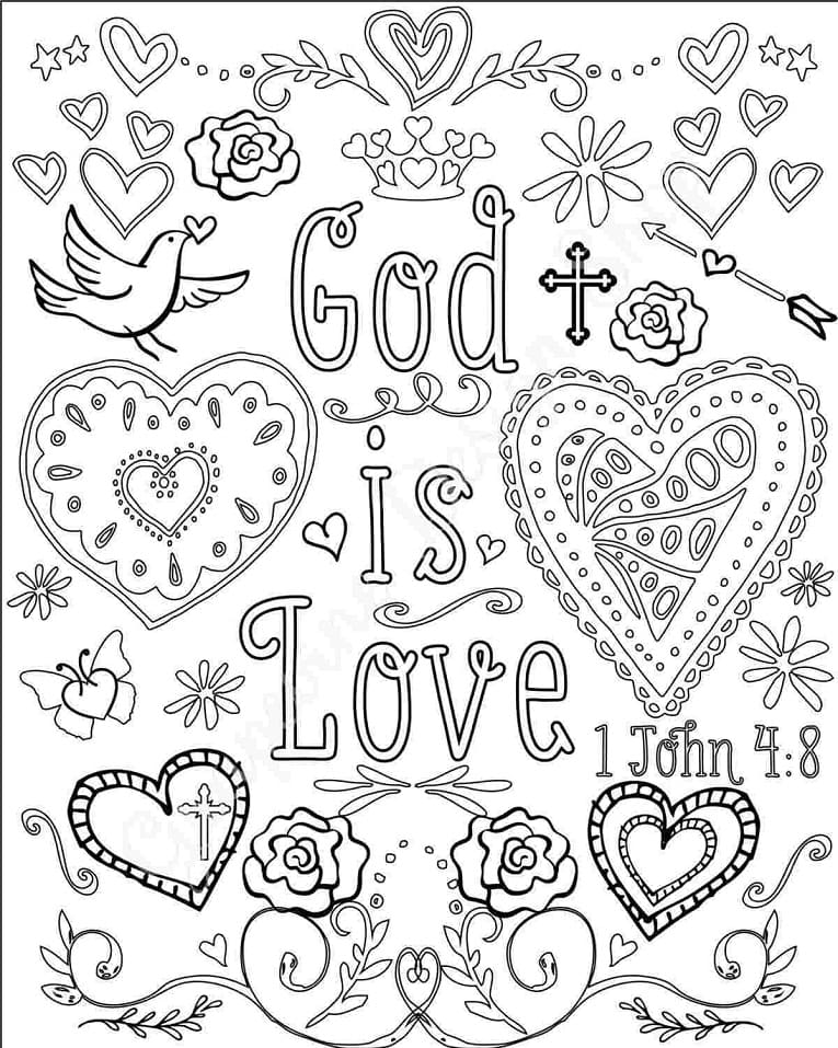 God's Love Coloring Page